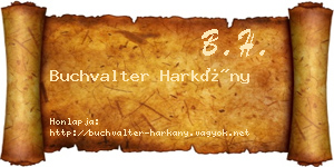 Buchvalter Harkány névjegykártya